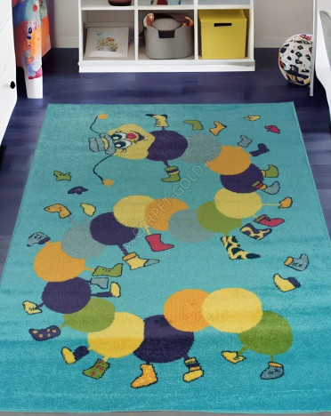 Ковер польский Agnella Funky Top Iwo azure (фризе, разноцветный)