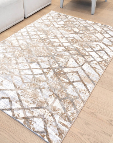 Ковер турецкий K551B Turcia Белла (Полиэстер хит-сет, бежевый, серый)