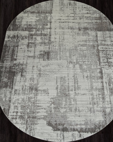 Ковер российский F237 GRAFF (PP Heatset Высокоплотный, бежевый, серый) овальный