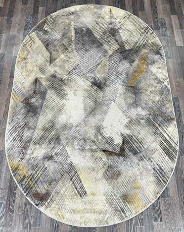 Ковер турецкий AA622A Lisa (Полиэстер, серый) овальный