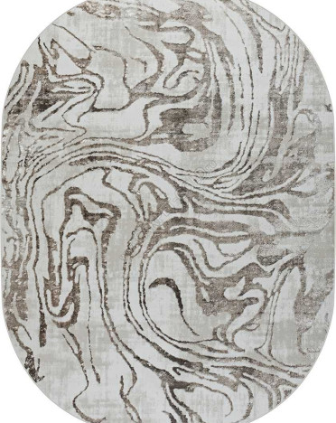 Ковер турецкий 38893A Olimpos овальный (PP Heatset Высокоплотный, бежевый)